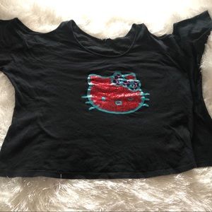 Hello Kitty Cold Shoulder Crop Top